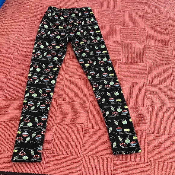 Just Cozy Womens size XS / Small thick fleece colorful festive garland Leggings - Picture 14 of 15